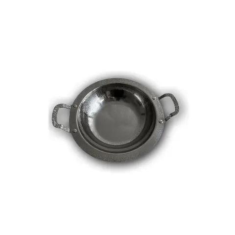Edelstahl Schale mit Henkel Silber 24 cm