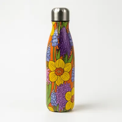 Thermoflasche 500ml Edelstahl doppelwandig Isolierflasche Sport Schule Blumen