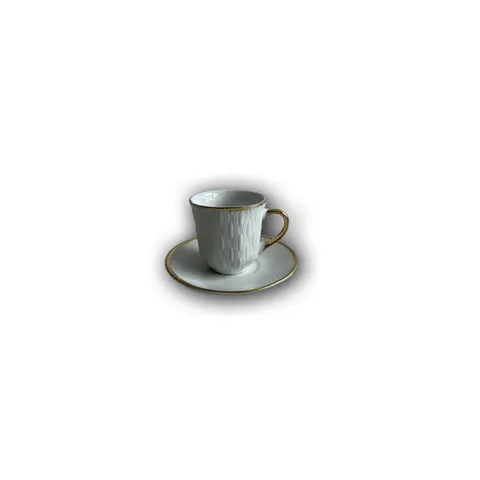 Kaffee- und Mokkatassen mit Unterteller aus Porzellan