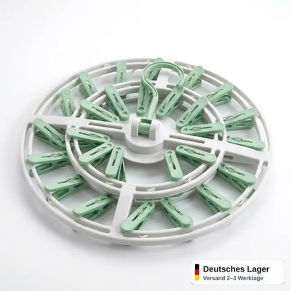 Wäschespinne Doppelpack 2x 28 Klammern faltbar Hänge-Wäscheständer Balkon Set