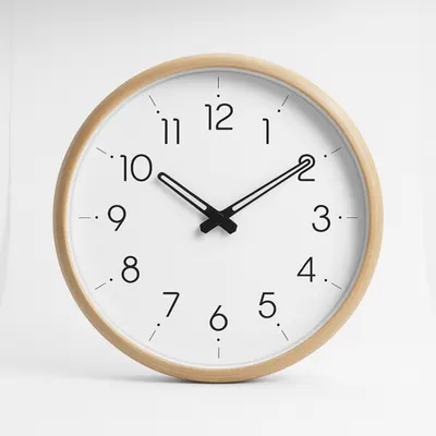 Wanduhr 30cm Holz Skandinavisch Weiß Modern Lautlos Quarz Küche Wohnzimmer