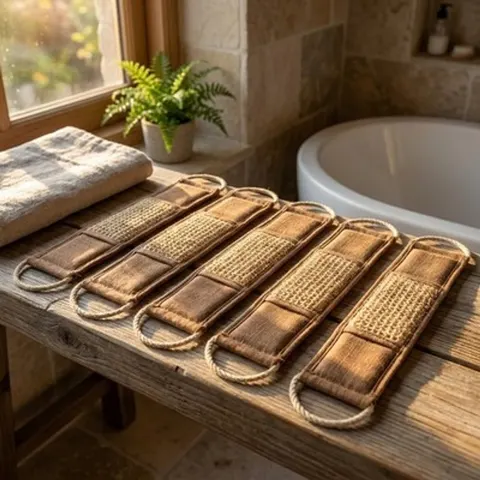 Rückenschrubber 5er Set Naturborsten Sisal Körperbürste Dusche Peeling Bundle