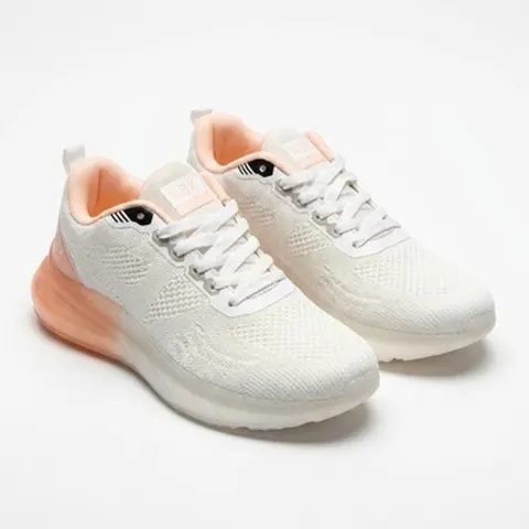 NBK Damen Sneaker Mesh Weiß Rosa Transparente Sohle leicht Gr. 36-41