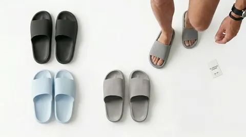 Cloud-Slipper Herren Hausschuhe EVA-Sohle 4cm Badelatschen Pool-Slipper