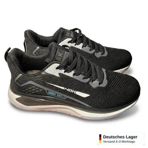 Herren Sneaker Schwarz Sportschuhe Laufschuhe Mesh leicht atmungsaktiv NBK NO.1