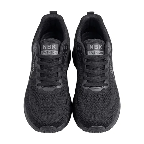 Sneaker NBK All Black Edition Schwarz Sportschuhe Mesh atmungsaktiv Dämpfung