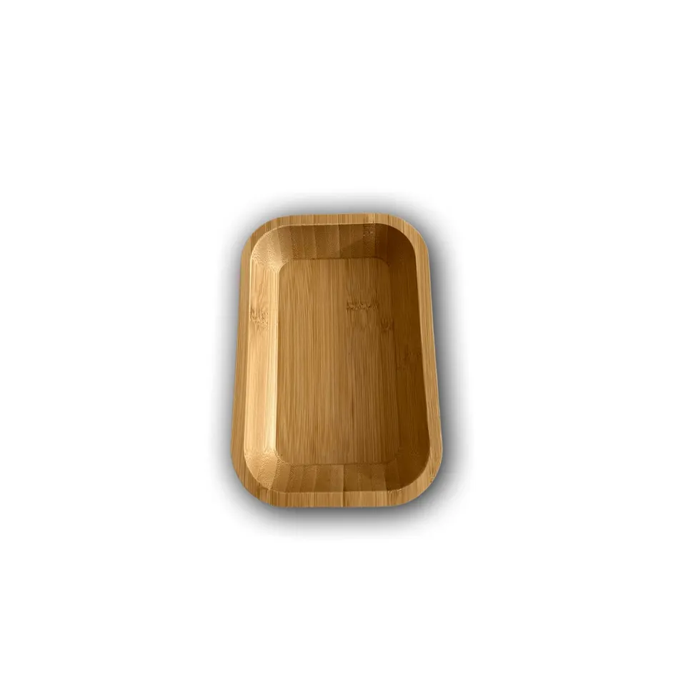 Holzschale 18x12x3,5 cm flach Servierschale Snackschale Deko Holz