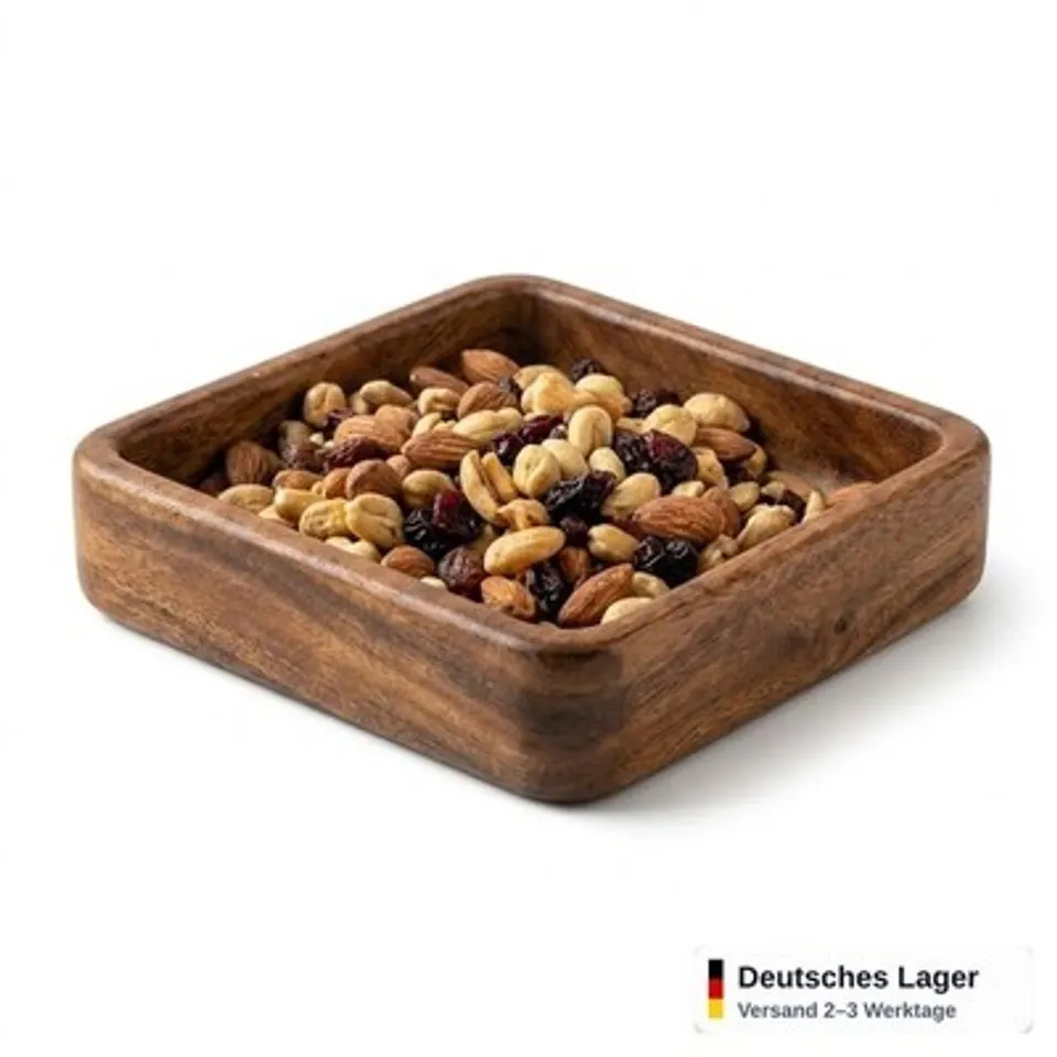 Holzschüssel Akazienholz 15x4,5cm rund Servierschale Snackschale Küche