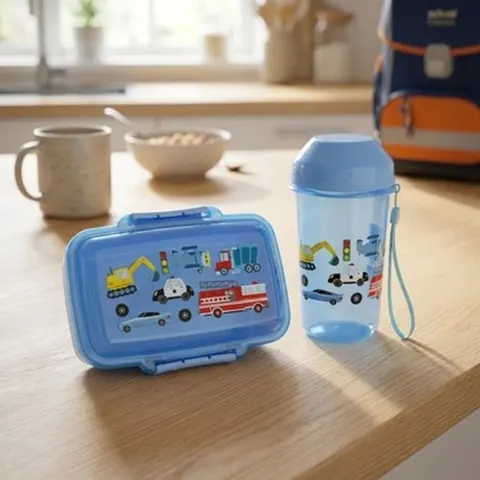 Xani Lunchbox + Trinkbecher Kinder Set Brotdose Schule Kindergarten