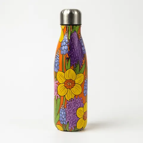 Thermoflasche 500ml Edelstahl doppelwandig Isolierflasche Sport Schule Blumen