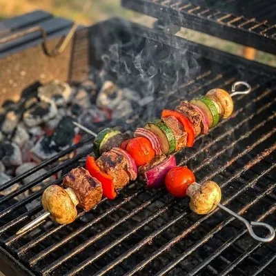 Grillspieße 48er Set 40 cm Edelstahl Schaschlikspieße BBQ Fleischspieße