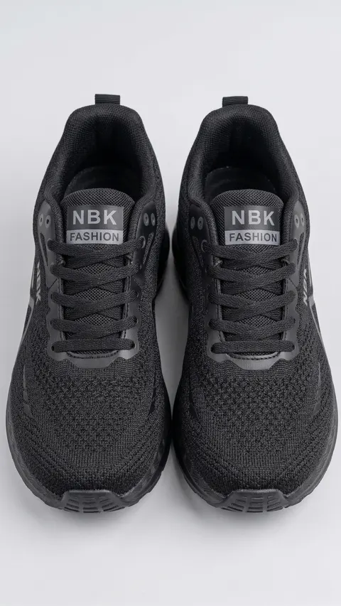Sneaker NBK All Black Edition Schwarz Sportschuhe Mesh atmungsaktiv Dämpfung
