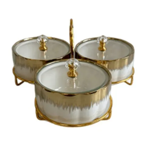 Snackschalen Set 3-teilig Keramik mit Deckel Schalen Vorratsdose Küche