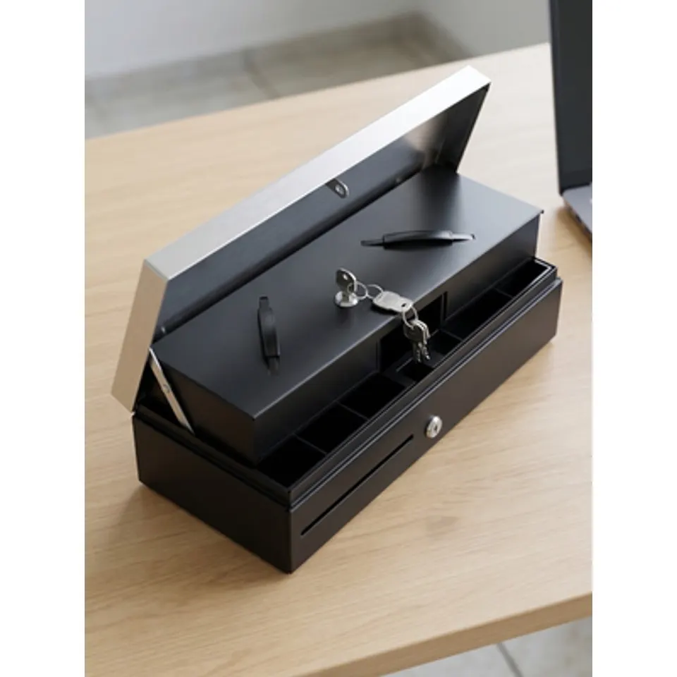 Exklusive Profi-Kassenschublade mit Doppel-Deckel-System RJ11/12 Seriell