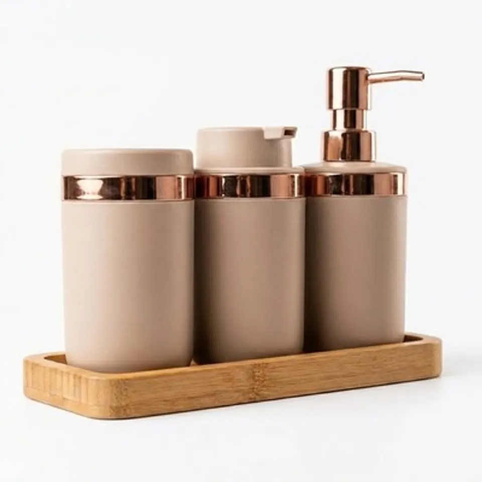 Xani Mei Qi Badzubehör 3er Set, 9x28.5x20 cm, Kunststoff, Badezimmerdeko