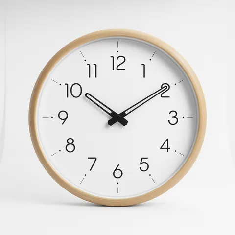 Wanduhr 30cm Holz Skandinavisch Weiß Modern Lautlos Quarz Küche Wohnzimmer