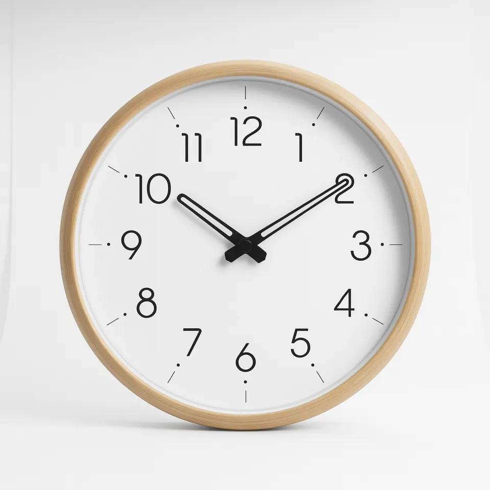 Wanduhr 30cm Holz Skandinavisch Weiß Modern Lautlos Quarz Küche Wohnzimmer