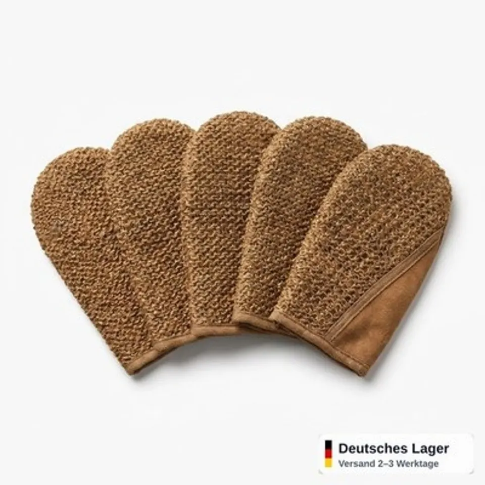 Waschhandschuhe 5er Set Peelinghandschuh Dusche Körperpeeling Massage
